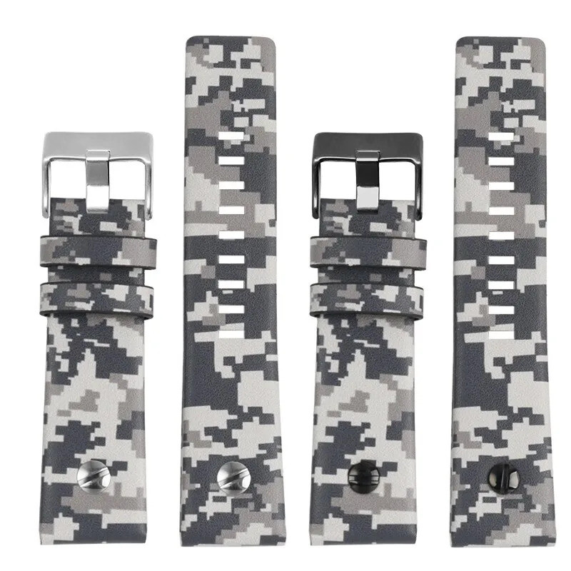 24 มม.26 มม.28 มม.ผู้ชายสายหนังขนาดใหญ่ Retro Camouflage สไตล์สําหรับดีเซล DZ7311 DZ7395 DZ7370 Seri