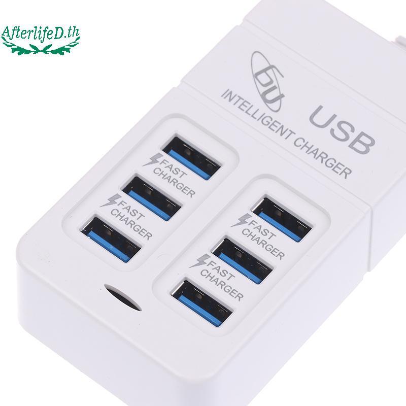 AF EU UK ปลั๊ก 6 พอร์ต 35W Charger USB PD Desktop Power Charger Adapter สําหรับ Home Office School T