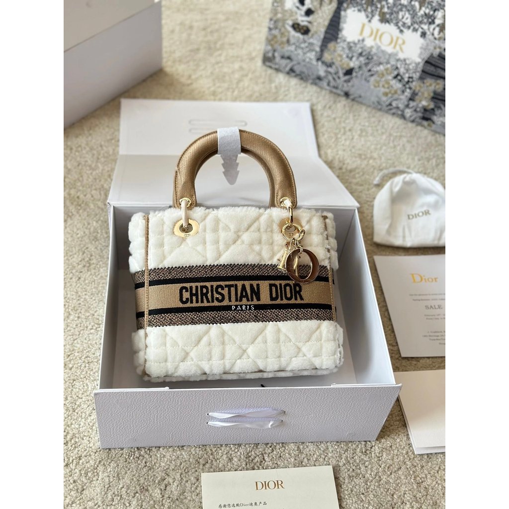 DIOR CD Lady Five Grid Diana Furry