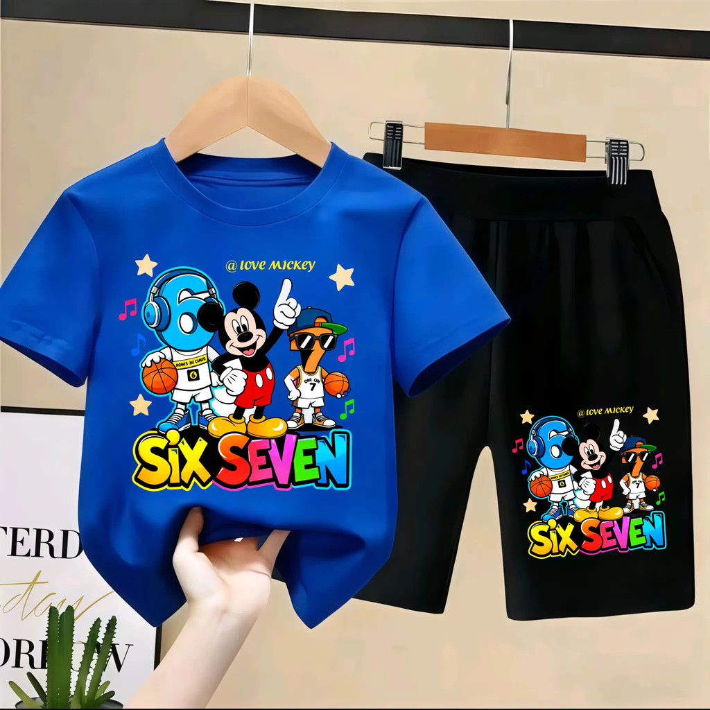 ชุดเด็กรุ่นใหม่ปี 2026, SIX SEVEN Mickey Mouse Minnie Mouse ฮิตมากใน COD, ชุดเด็กทารก, ชุดสองชิ้น, นุ่มสบายผ้านุ