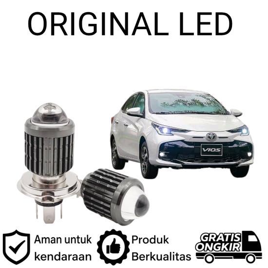 2 ชิ้น H4 เลเซอร์สีขาว LED ไฟหน้าสําหรับ Toyota vios gen3 AM