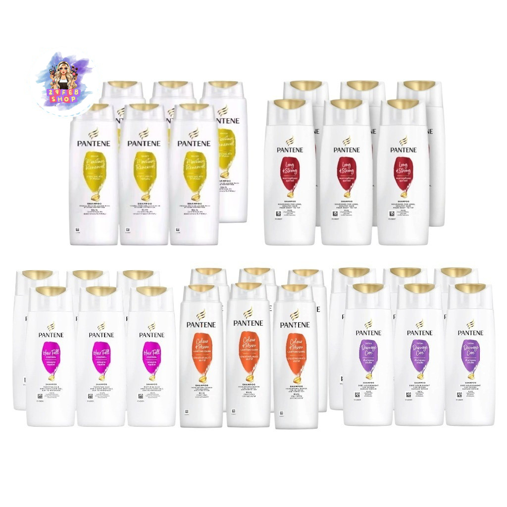 📍 (6ขวด/แพ็ค)  Pantene Shampoo 70 มล. แพนทีน แชมพู สูตรดูแลเส้นผม 6 สูตร ผมนุ่มลื่น ชุ่มชื้น ดูสุขภาพดี