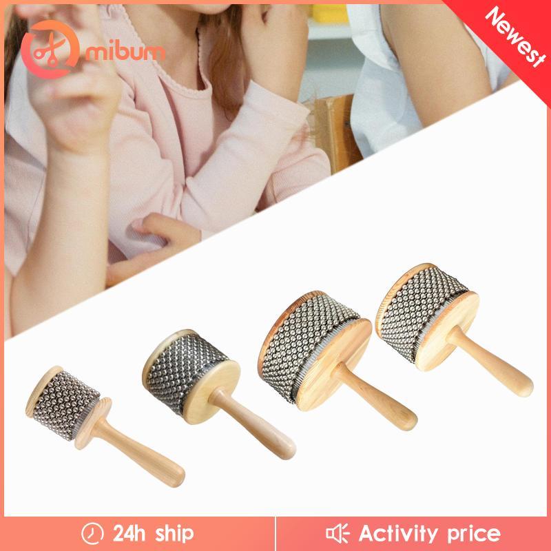 [Mibum] Cabasa Hand Shaker ไม้ Cabasa กระบอก Shaker ลูกปัดสแตนเลสของเล่นดนตรีเครื่องกระทบเหมาะสําหรับเด็กเพลงการสอนห้องเรียน Pe