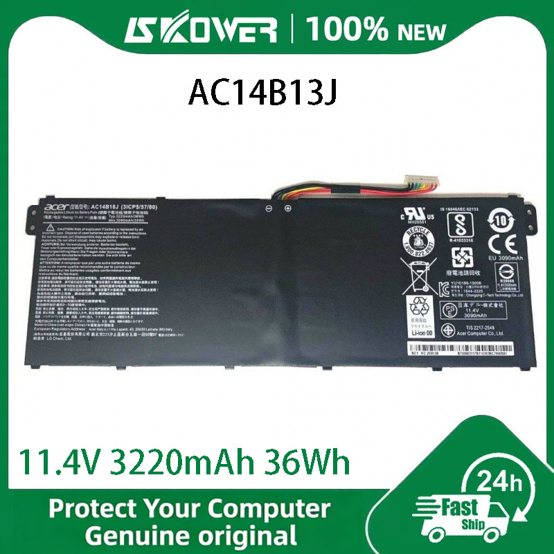 แบตเตอรี่แท้ Acer AC14B13J  AC14B18J (3ICP5/57/80) สำหรับ Acer Aspire 3 A315-53G A315-55G A315-57G
