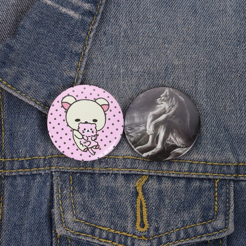 Retro Y2K สไตล์ Tinplate Pin แฟชั่นศิลปะหญิง Power Badge รูปที่ 5