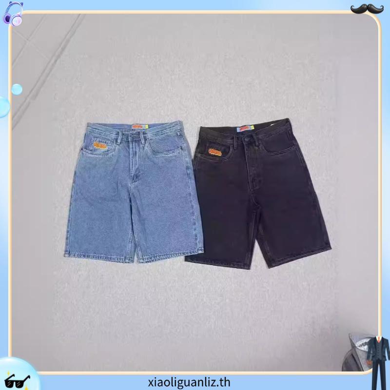 กางเกงยีนส์ขาสั้น EMPYRE JEANS สไตล์เรโทร ทรงตรง สำหรับผู้ชาย ดีไซน์คลายๆ พร้อมกระเป๋าห้าช่อง