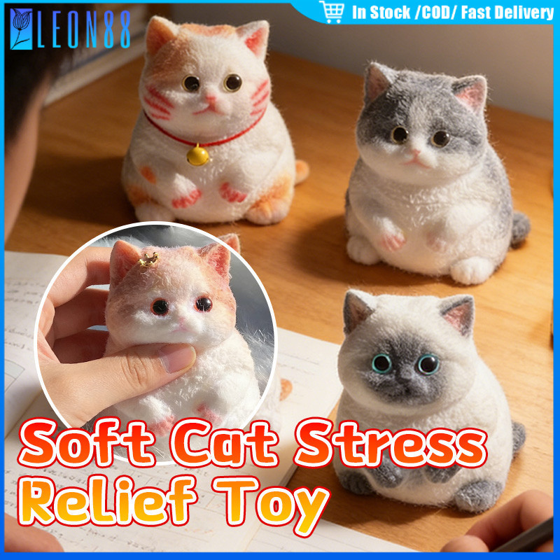 ของมาใหม่！จําลองแมวบีบของเล่น ของเล่นบีบ 8*6*6CM แมว3D มีสร้างสรรค์ ของเล่นคลายเครียด บีบนุ่มสุดๆ น่ารัก