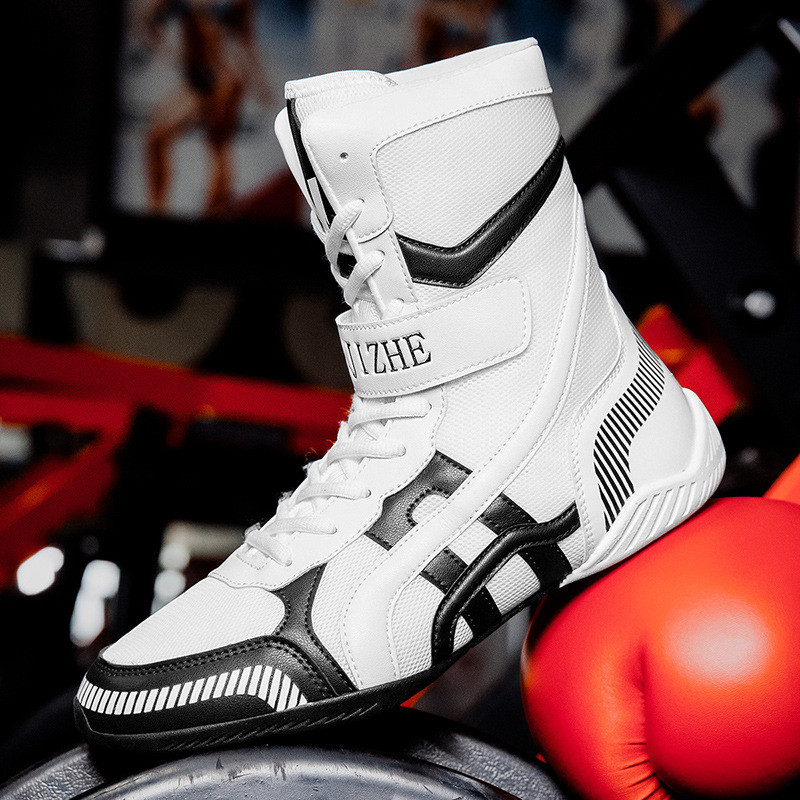 กีฬากลางแจ้ง Sanda Fighting Training Shoes Anti-slip Wrestling Shoes Wear-resistant Boxing Shoes