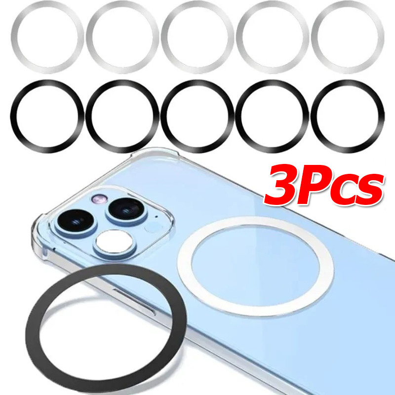 1/3 ชิ้น Universal Ultra-Thin Magnet สติกเกอร์ / โทรศัพท์มือถือไร้สายชาร์จอะแดปเตอร์แม่เหล็กแหวน