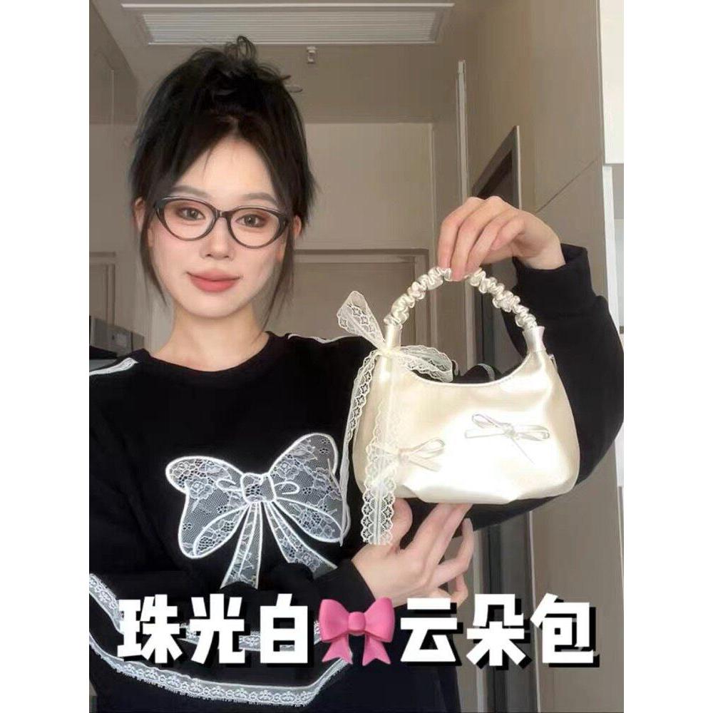 小众设计感小新款包法式手提云包高肩包女Niche Design Bow Bag สไตล์ฝรั่งเศสแบบพกพา Cloud songshan.my20260408