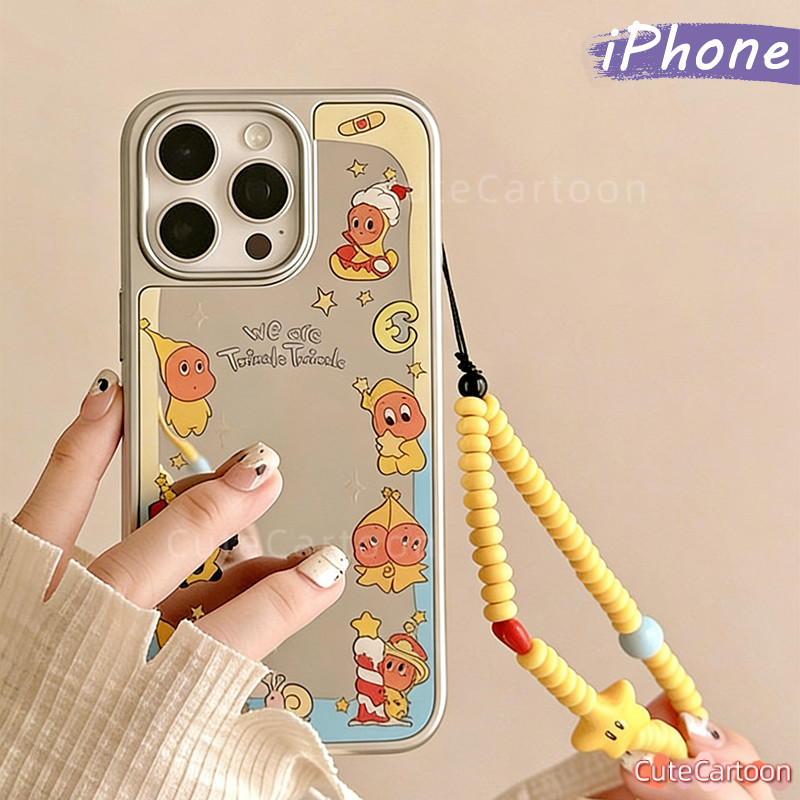 น่ารัก Star-People Bling Bling Mirror Hologram Case hp iPhone 16 13 15 17 11 12 14 Pro Plus Max Air 
