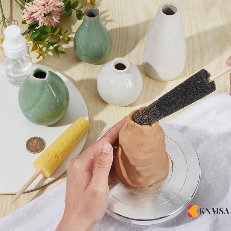 KNMSA] 1/2PCS เครื่องปั้นดินเผาเปิดเครื่องมือเปล่าฟองน้ําดูดซับน้ํา Sti DIY เซรามิคหัตถกรรมเปล่า Finishing เติมน้ําเครื่องมือ สสนค