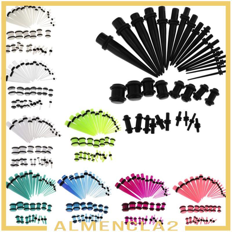 [Almencla2] 36 ชิ้น/เกจวัดชุดยืดอะคริลิค 14G-00G Expander Tapper Plugs Body Jewelry