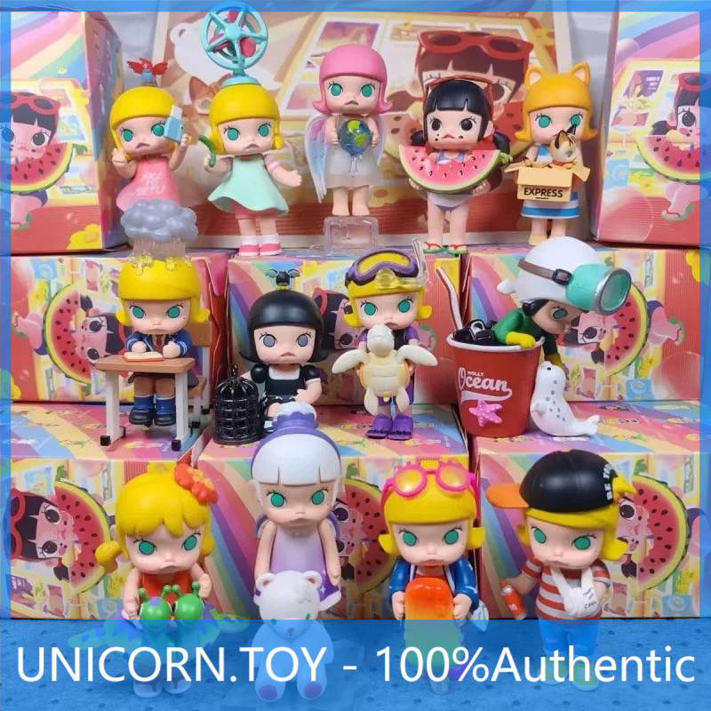 POPMART MOLLY My Childhood Series Mystery Box Jewelry ของขวัญเล่นอินเทรนด์