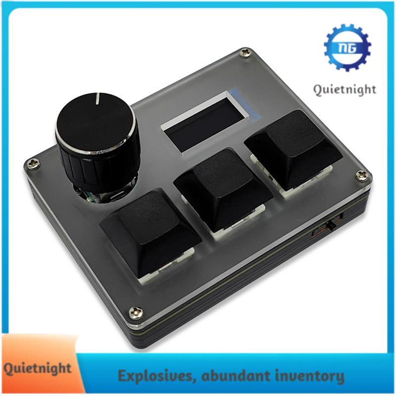 [quietnight.ph] คีย์บอร์ดแบบกําหนดเองแบบมีสาย 3 ปุ่มสวิตช์สีน้ําเงิน คีย์บอร์ดเกม OSU พร้อมหน้าจอลูก