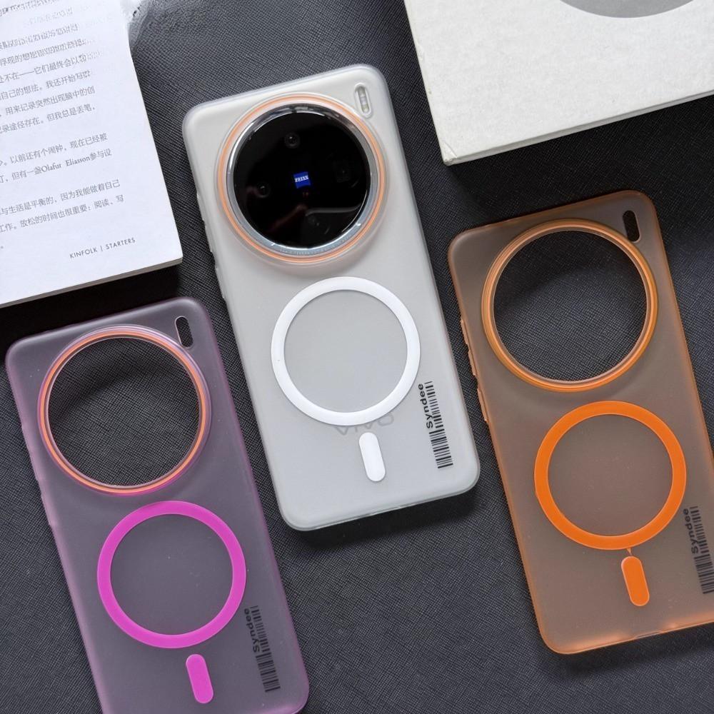 เคสโทรศัพท์เหมาะสําหรับVIVO X200 Pro Mini X80 X90 X100s Pro/Ultra X200 FE IQOO 12 13 Matteฝาครอบแม่เหล็กโปร่งใสบางAnti-Fallปลอก