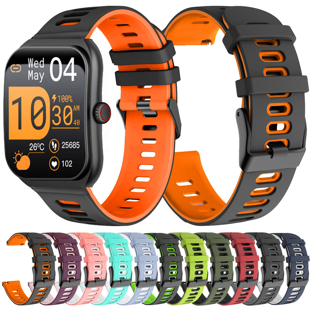 ซิลิโคน 20 มม.22 มม.สายนาฬิกาสําหรับ COLMI P86 C81 Sport Band สําหรับ COLMI P71 P68 P73 M42 C61 I31 