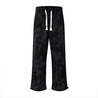 MEFEEE Mens Tie Dye Ink Wash Sweatpants หลวม Fit กีฬา Joggers Streetwear กางเกงลําลอง High Street แฟชั่น