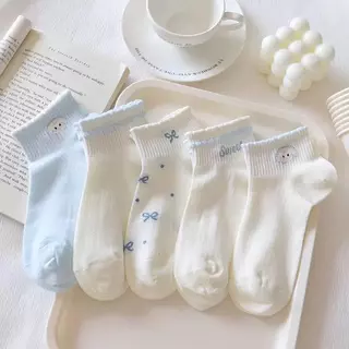 HOME818 ถุงเท้าข้อสั้น (5ลาย/10คู่) ถุงเท้าแฟชั่นซีทรู สไตล์เกาหลีใส่สบาย เนื้อผ้านุ่มงานถักอย่างดี