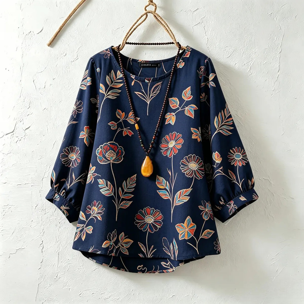 เสื้อยืดใหม่ ใส่สบาย มีหลายสไตล์ คอเต่า แขนสามส่วน ทรงหลวม พิมพ์ลาย ราคา ถูกที่สุด ดีลบีเคเค แกลเลอรีภาพที่ 3