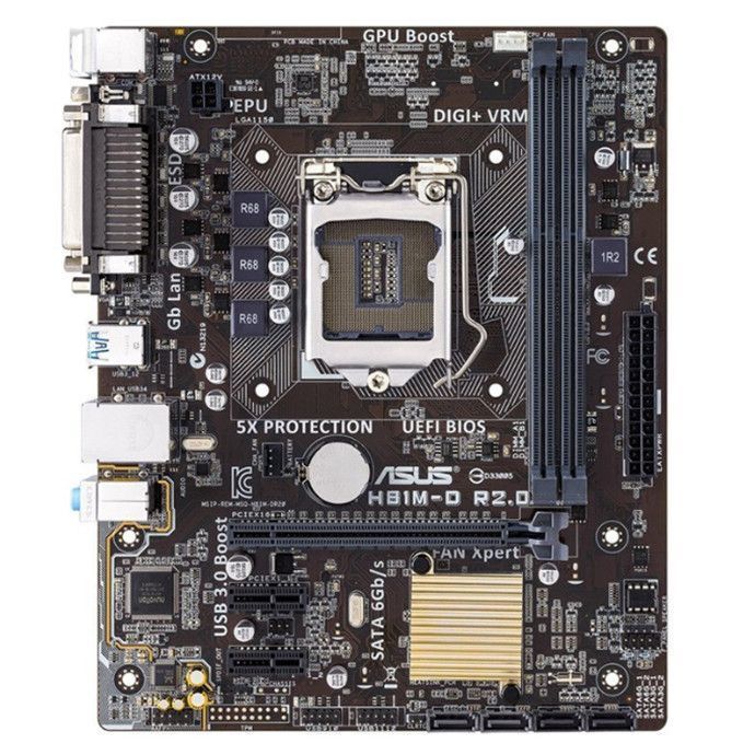 ASUS เอซุส H81M-D R2.0 เมนบอร์ด1150เข็ม COM การสนับสนุนสำหรับแอปพลิเคชัน E3 1231V3ที่แข็งแกร่งที่สุด
