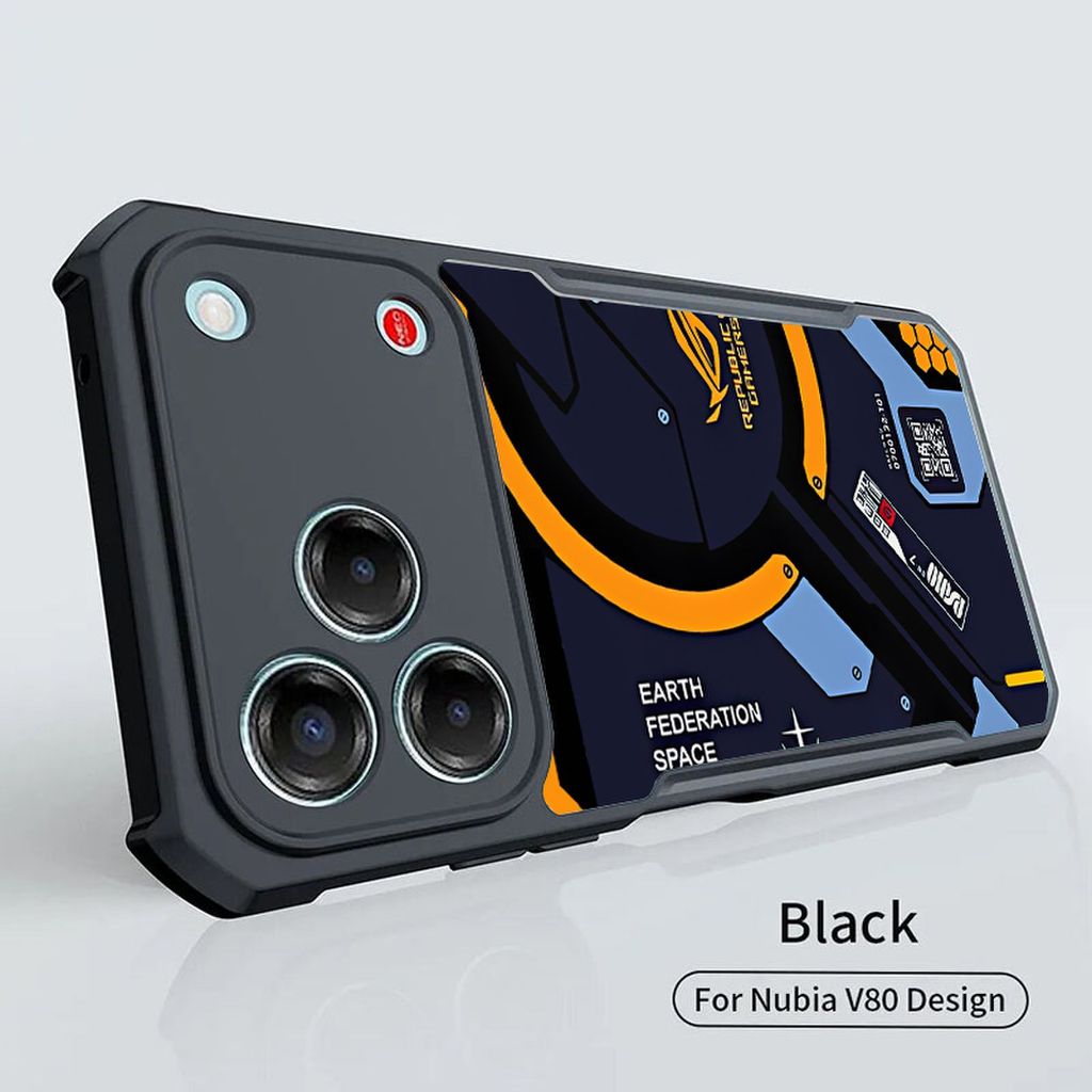 อะคริลิคเคสโทรศัพท์สําหรับ Nubia V80 Max กรณี Nubia V80 V70 ออกแบบ V80 Pro V70 Max หรูหรา Ultrathin กรอบสีดํา Drop-Proof Scratch Proof ป้องกัน A19-21