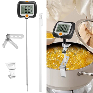 เครื่องวัดอุณหภูมิอาหารดิจิตอล จอแสดงผล LCD สแตนเลส 304 บาร์บีคิว-กาแฟ-ช็อคโกแลต-แยมและอื่น ๆที่วัดอุณหภูมิอาหาร