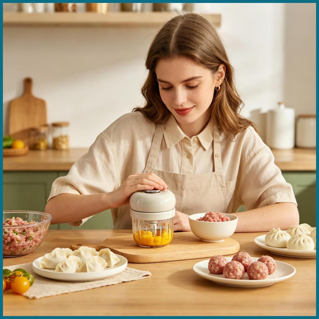Mini Garlic Chopper อาหารไฟฟ้า Mincer ครัว Ginger Chopper สําหรับกระเทียมหัวหอมผักสลัด Camping Home 