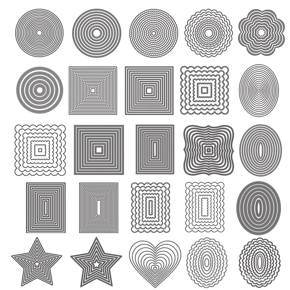 Multi -shape Frame Metal Cutting Dies for DIY Scrapbook Embossing to Template Paper Art Paper-cut Ca