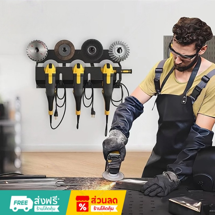 เครื่องบดมุม Wall Storage Mount โลหะติดผนังแขวนชั้นวาง Fix Polishers ผู้ถือ Stable Storage สําหรับ Workshop บ้านโรงรถ TH