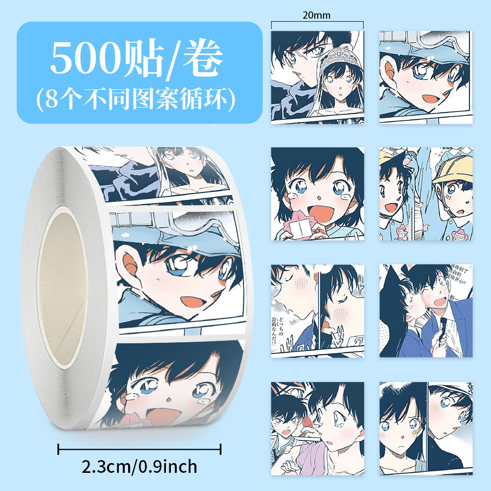 400สติ๊กเกอร์/ม้วน,นักสืบโคนันสติ๊กเกอร์เลื่อนอะนิเมะการ์ตูนโจรคิดน่ารักทําเองสร้างสรรค์ปิดผนึกสติ๊กเกอร์โน๊ตบุ๊คสติ๊กเกอ