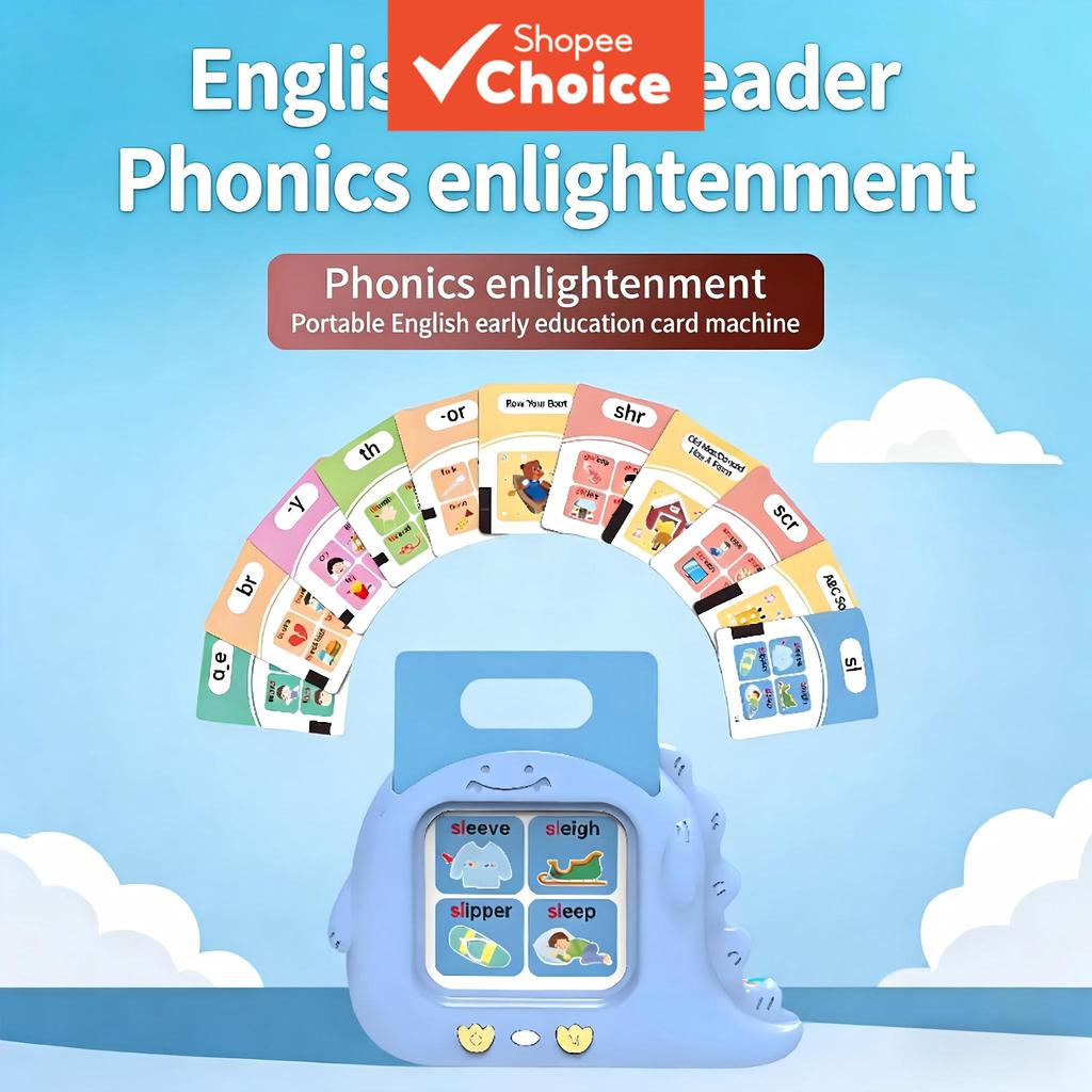 เครื่องเรียนรู้การ์ด Kids Phonics, ของเล่นการศึกษาปฐมวัยภาษาอังกฤษแบบชาร์จไฟได้พร้อมคํา 500+