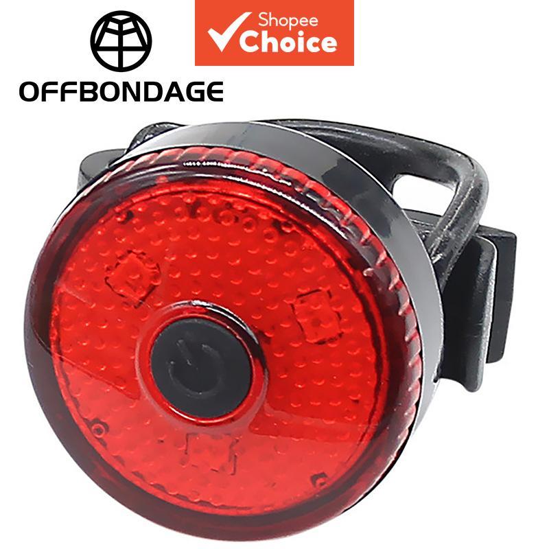 OFFBONDAGE ไฟท้าย LED ชาร์จ USB สําหรับจักรยานเสือภูเขา ไฟฉายกลางคืน พร้อมไฟเตือน