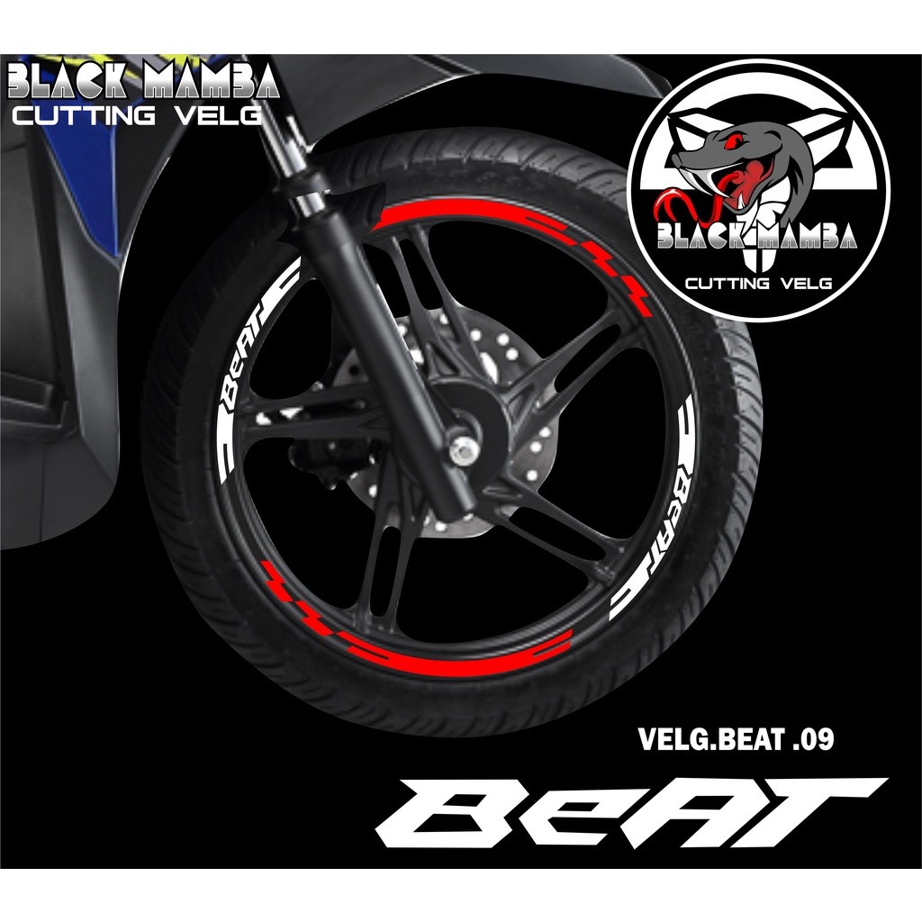 BEAT RIM CUTTING STICKER - HONDA BEAT 09 TIRE/VELG VARIATION LIST STICKER