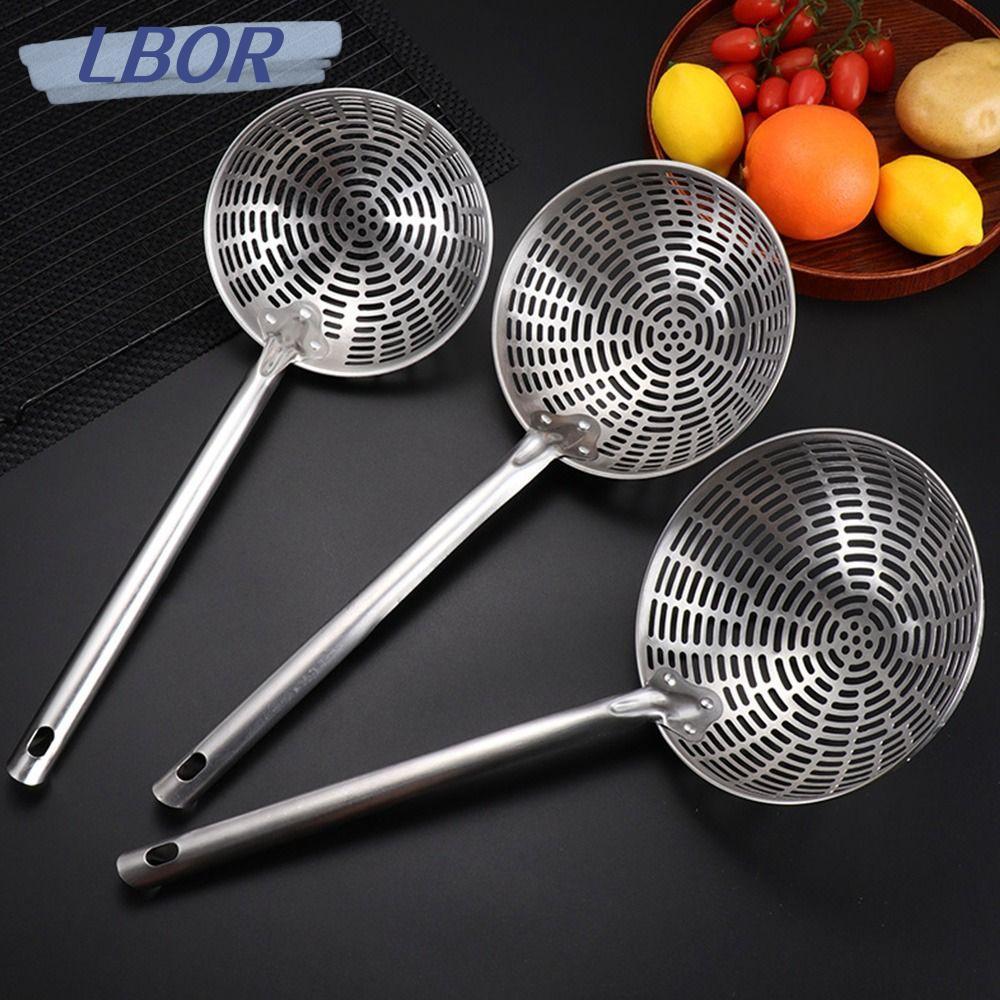 LBOR Skimmer ช้อน, เครื่องมือทําอาหารด้ามยาวกระชอนสแตนเลส, Skimmer Gadgets ครัวตาข่ายกรองกรองห้องครั