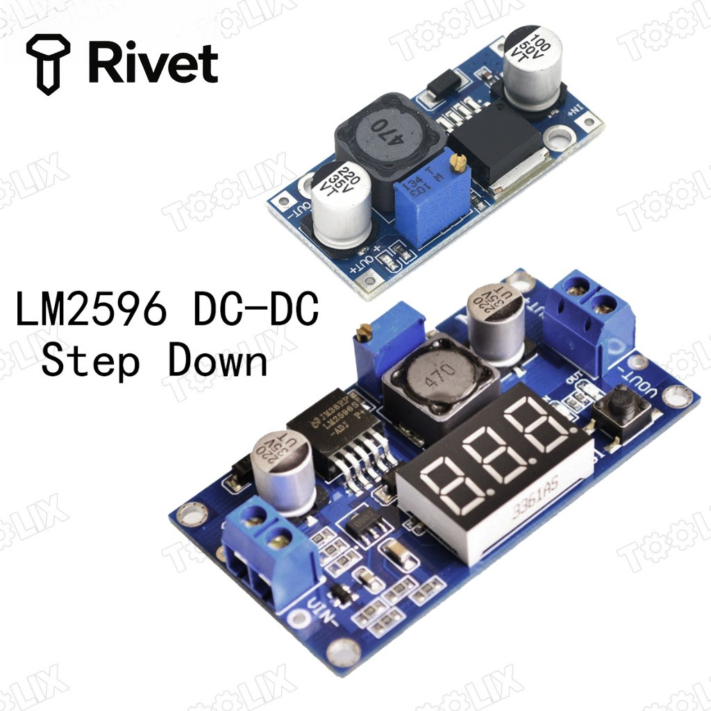 LM2596 DC-DC Adjustable Buck Converter step down ตัวควบคุมแรงดันไฟฟ้า แบบปรับได้ พร้อมโวลต์มิเตอร์ LED