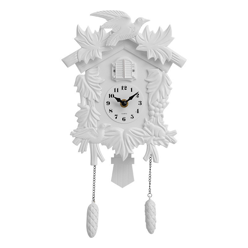 Cuckoo Wall Clock Cuckoo Clock Distressed Plastic High-End Sense Home Hourly Times Clock Clock นาฬิก