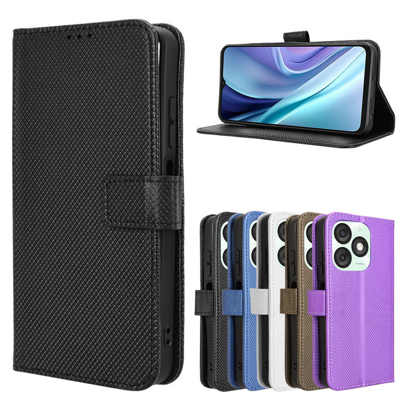 เหมาะสําหรับ itel A50 4G เคสโทรศัพท์ ITEL A50/A667LP รูปแบบเพชรซองหนังการ์ดเชือกเส้นเล็กพลิกกรณี