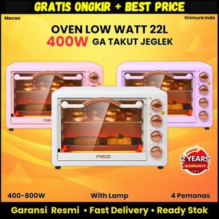 Mecoo Oven Listrik Low Watt 22 L Low Watt 400-800W | Electric Oven Aesthetic Panggang Roti Kue Ayam