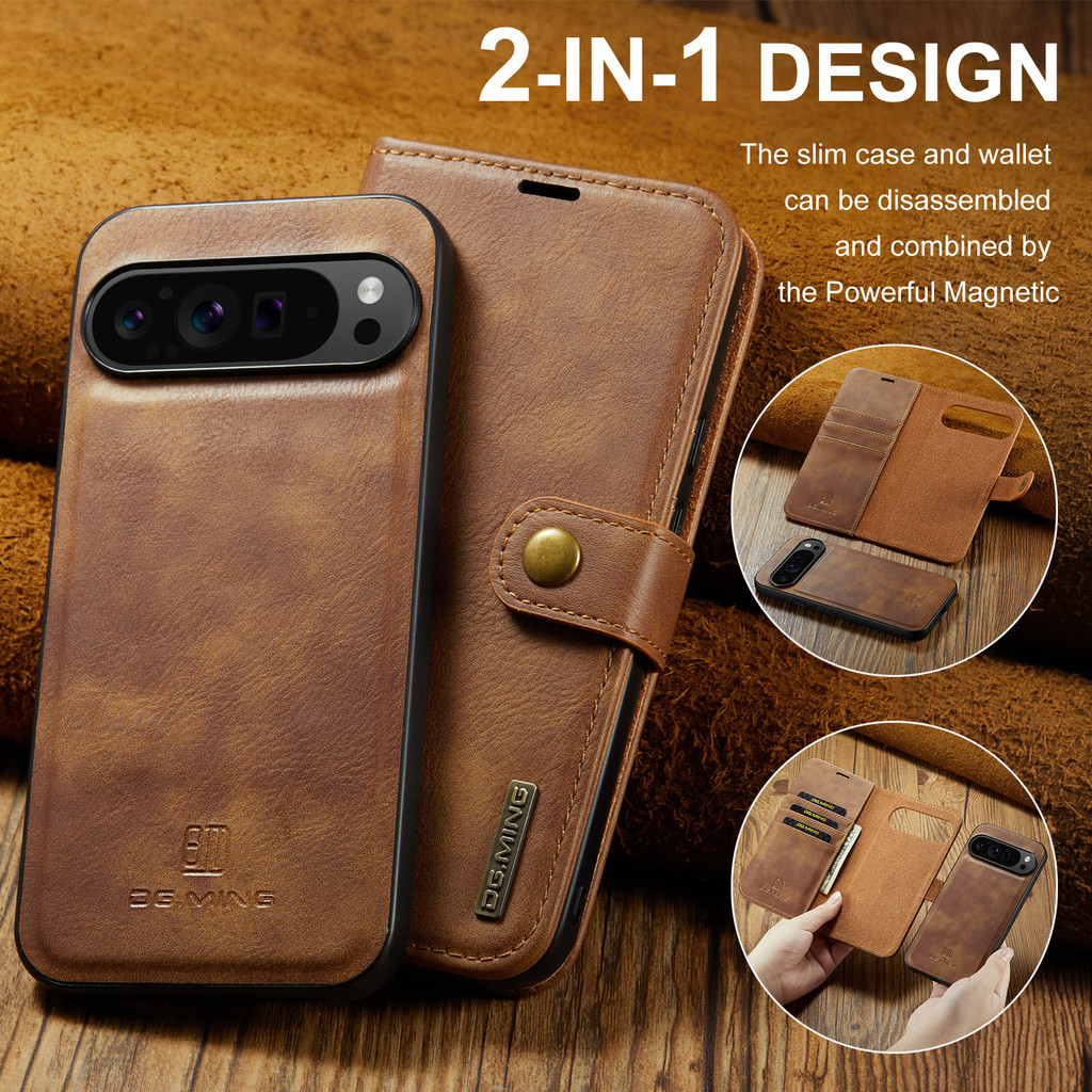 เหมาะสําหรับ Google Pixel 9 Pro XL Magnetic Split Protective Case Pixel 9 2 in 1 เคสโทรศัพท์ซองหนัง