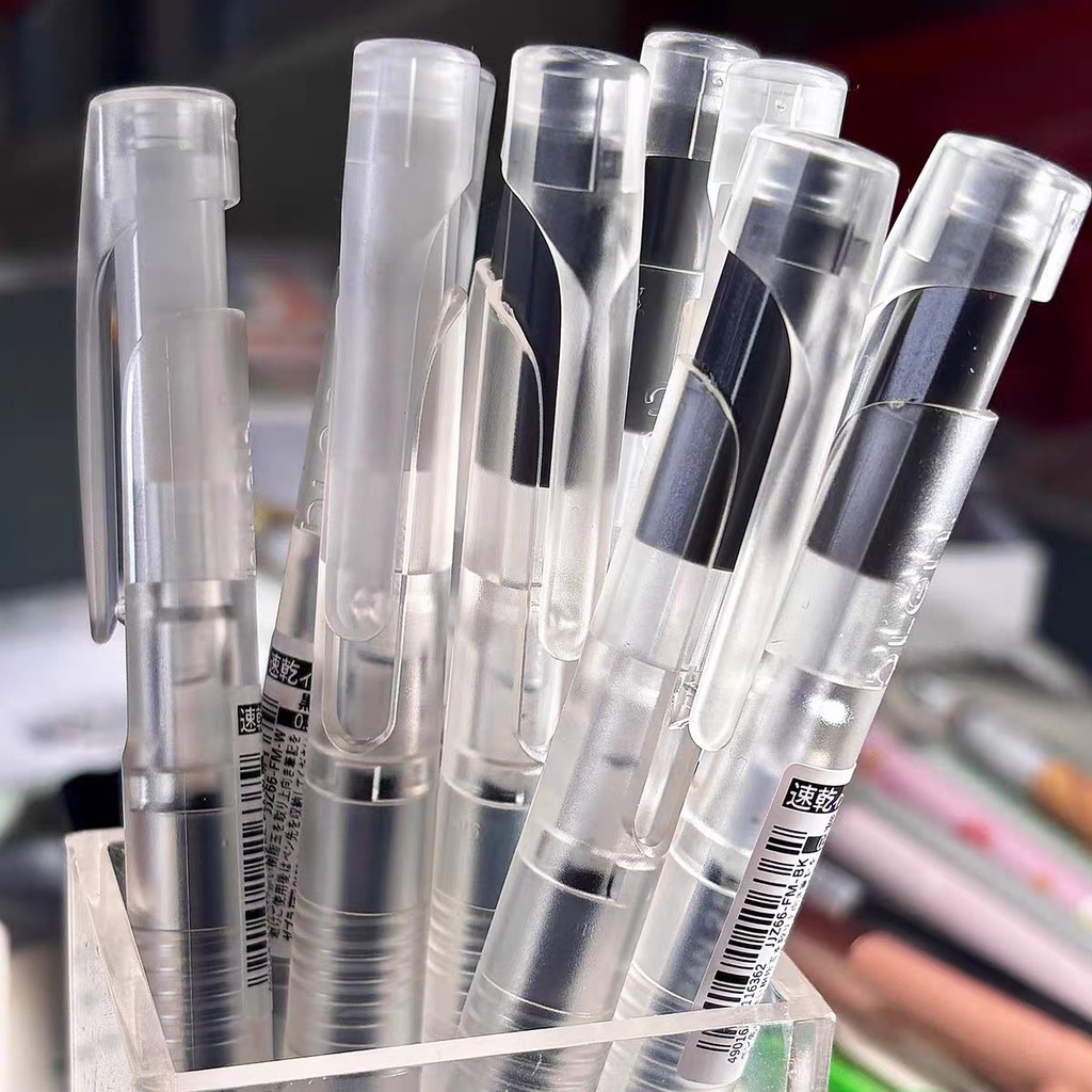 Zebra Limited Transparent JJZ66 Gel Pen Matte Quick-drying Gel Pen ปากกาสีดํา 0.5