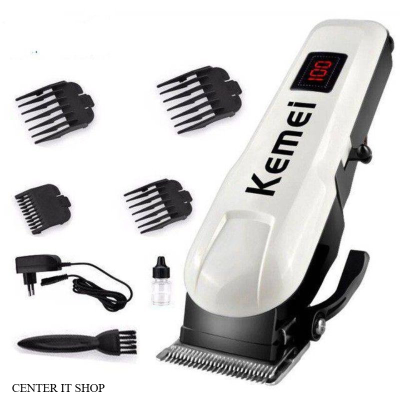 Kemei km809A ปัตตะเลี่ยนตัดผม ไร้สาย ใช้งานสะดวก แถมหวีลองที่ชาร์จในตัว ของแท้