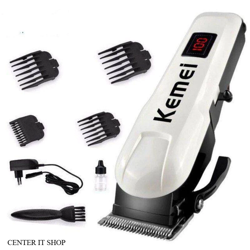 Kemei km809A ปัตตะเลี่ยนตัดผม ไร้สาย ใช้งานสะดวก แถมหวีลองที่ชาร์จในตัว ของแท้