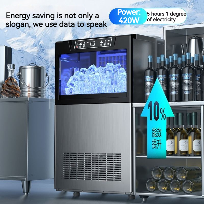 150KG Ice Making Machine Commercial Milk Tea Shop Specific Large Capacity Fully Automatic Square Ice