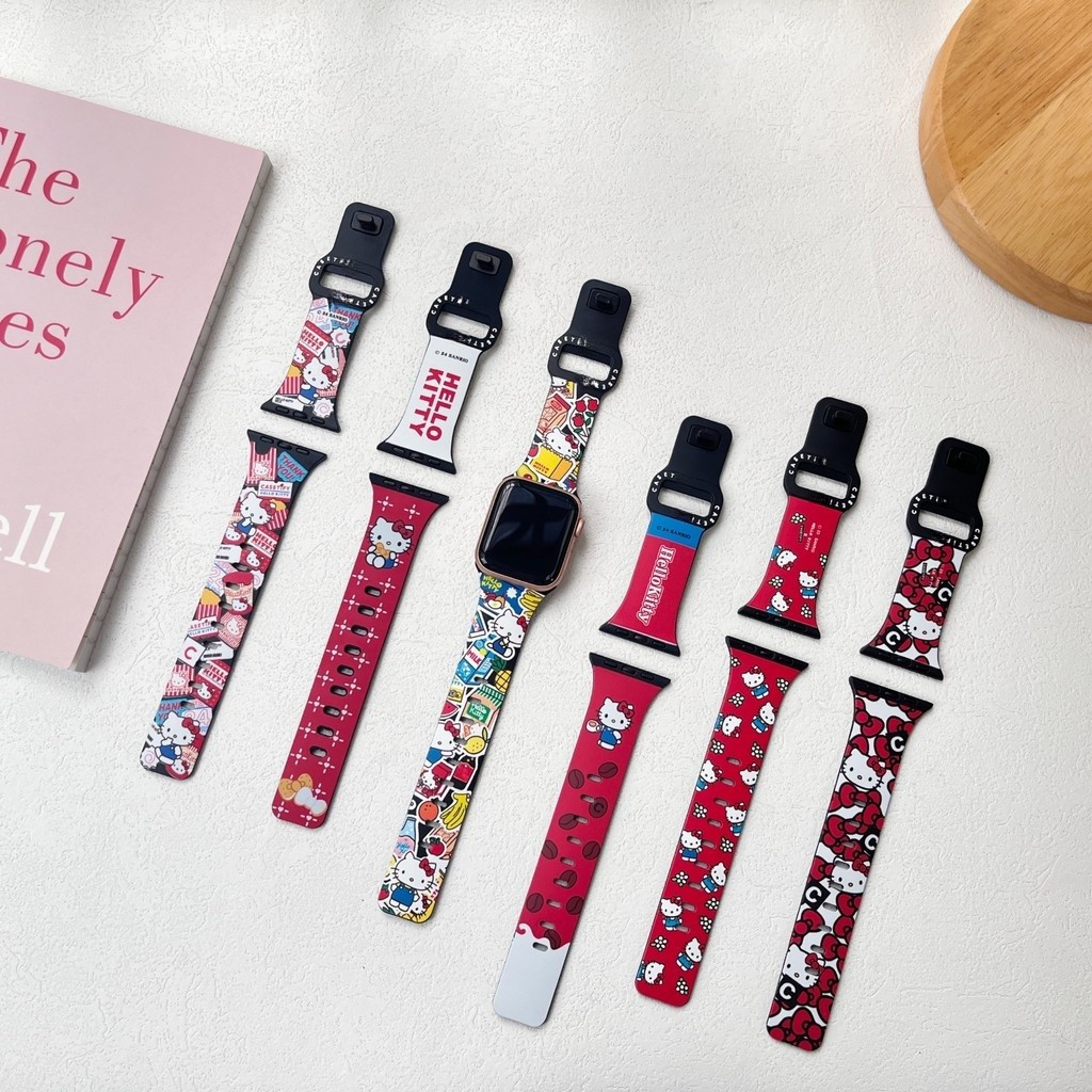 Hello kitty melody kuromi friends TPU Strap พร้อมกล่องสําหรับ iPhone WATCH ขนาด 38/40/41/42/44/45/49 มม. HQMC