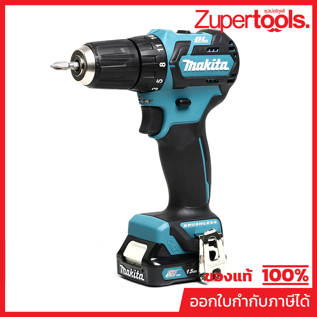 MAKITA สว่านไขควงไร้สาย 12 โวลต์ 3/8 นิ้ว รุ่น DF332DWYE แรงบิดหมุน 32 นิวตันเมตร รวมแบตเตอรี่-แท่นช
