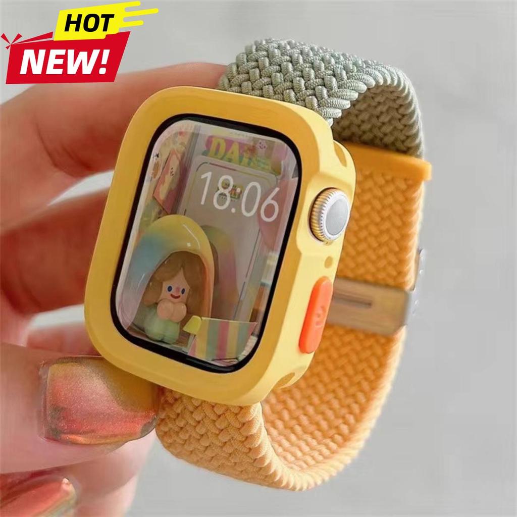 Candy เคสซิลิโคน + สายรัดสําหรับ Apple Watch S11 46 มม.Ultra3 49 มม.SE3 44/40/45/41 มม.IWatch Series Ultra 10 9 8 7 6 5SE 4