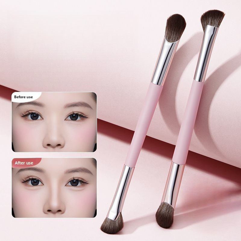 Double Head Contour Shadow คอนซีลเลอร์โกหก Silkworm Eye Shadow Halo Sickle ดัดแปลง Multi-Functional Face แปรงแต่งหน้าเครื่องมือแต่งหน้า