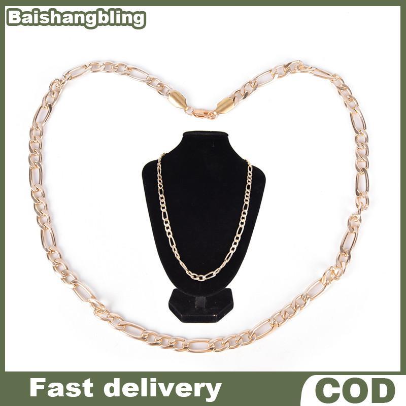 BSBL แฟชั่น 18K Gold Plated Punk Chain สร้อยคอยาวสำหรับผู้ชาย เครื่องประดับ BL