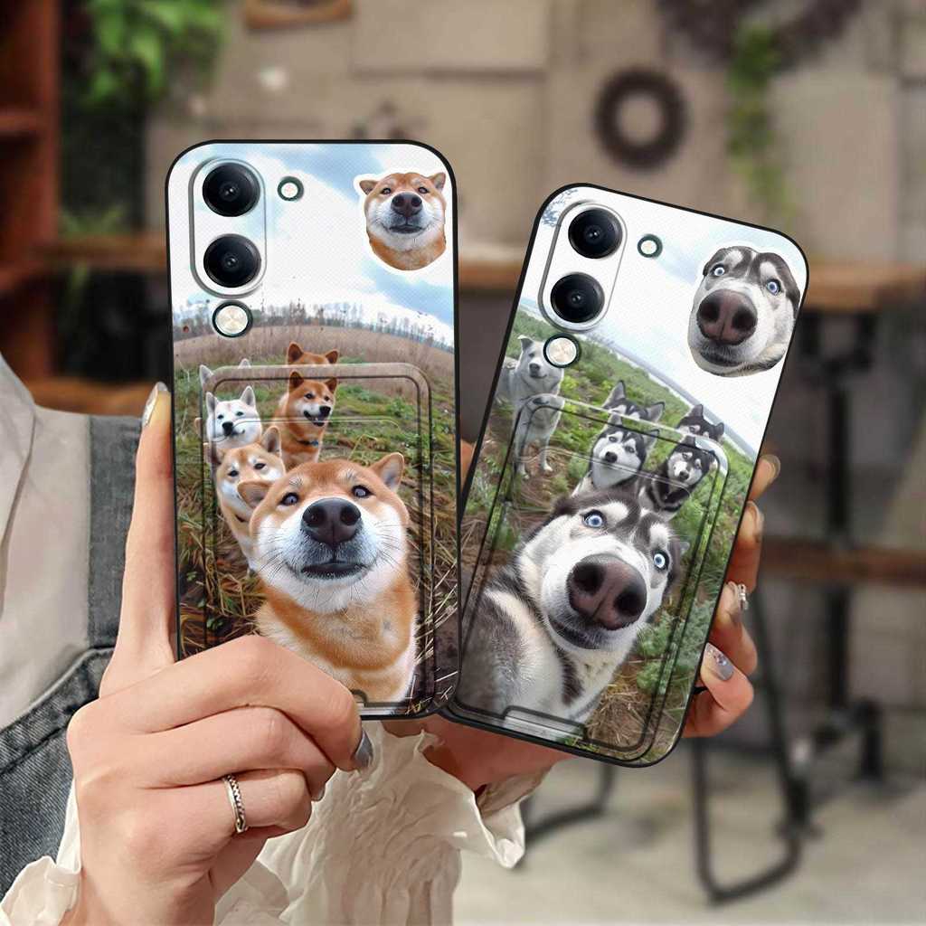 Youth VIVO Y04 4G/Y29S/Y37C 4G เคสโทรศัพท์เปลี่ยนผู้ถือบัตรสุนัขอินเทรนด์ซิลิโคนรวมทุกอย่าง Digital 